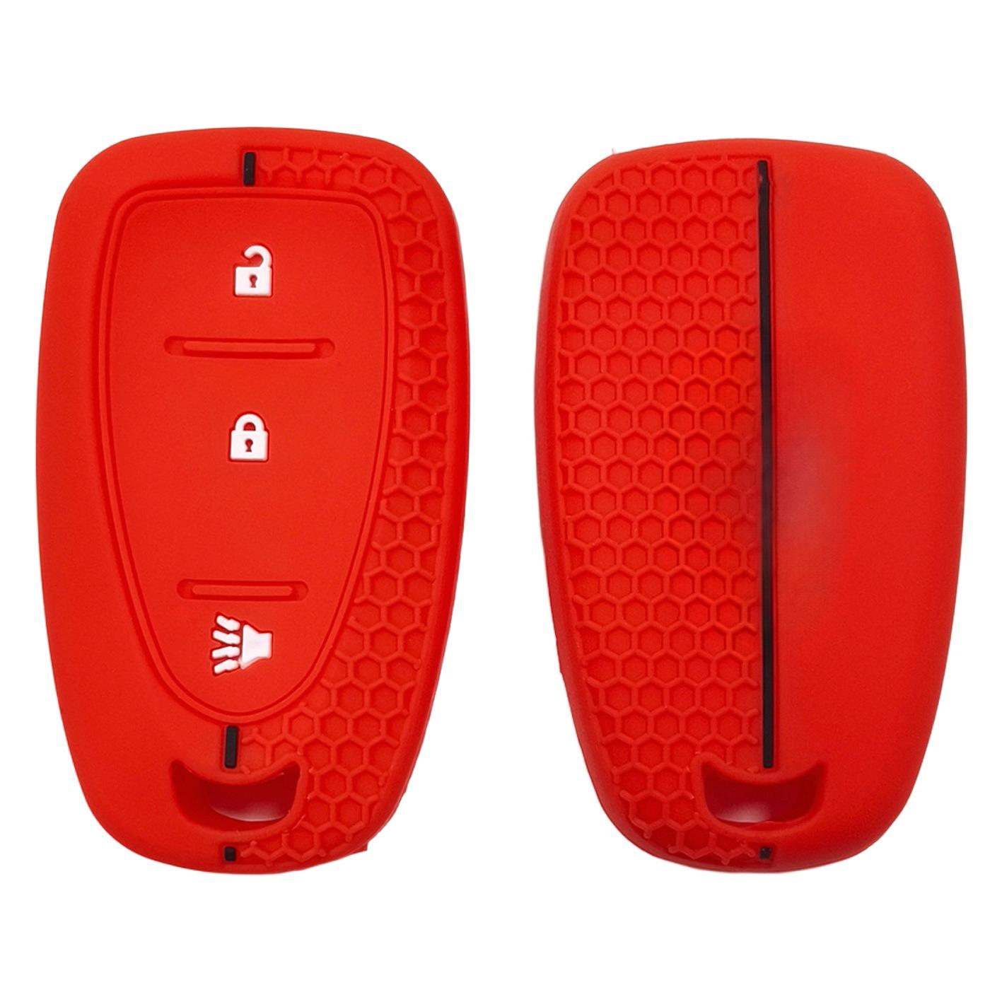 

Rubber Car Key Fob Cover Silicone Protector Case Bag for Chevrolet Cruze Spark 2016 Malibu Camaro 3 Buttons Remote Accessories красный