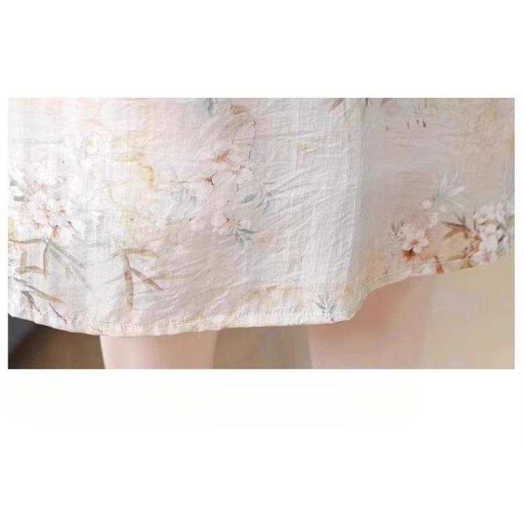 Luxury Silk Cheongsam Dress Chinese Style Modified for Women Short Sleeves Elegant Mother Dress Over Knee Length