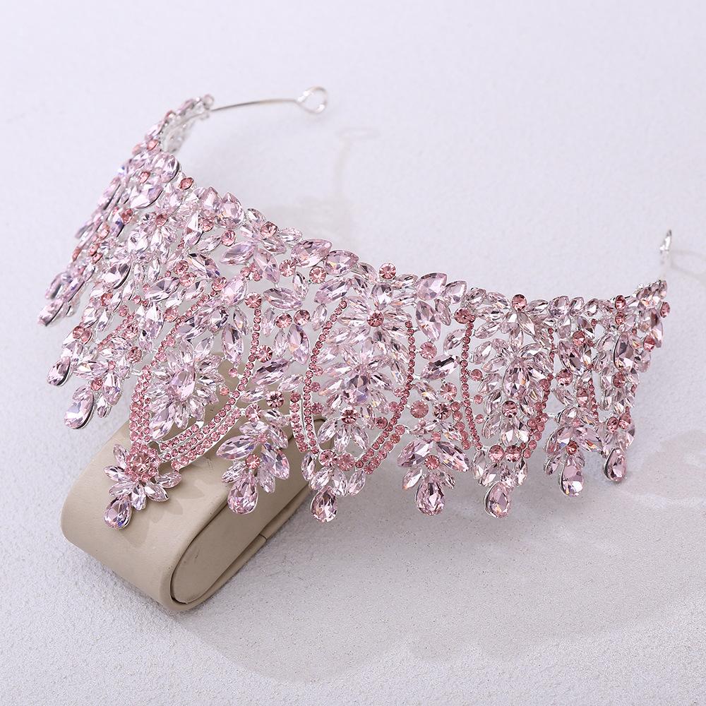 2026 European and American Beauty Pageant Bridal Crown Headgear, Alloy Crystal Wedding Headband Headband Headgear Crown