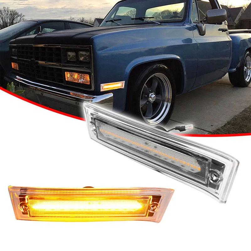 1 Pair Car Exterior LED Front Side Marker Lights Warning Lamp Turn Signal Lens For GMC SUBURBAN JIMMY PICKUP CHEVROLET SUBURBAN