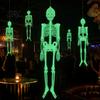 Reusable Horror Party Favors Halloween Glow Skeleton Decor, 90cm-1.5m Fluorescent Fake Skull Prop for Full Body Figurine Haunted House, Articulated