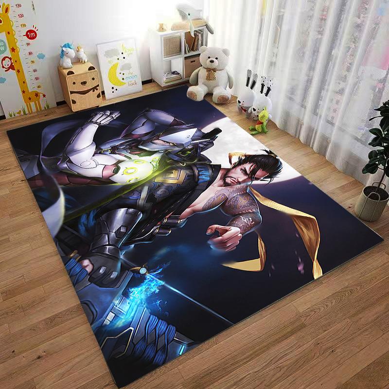 Combat Heroes Anime Style Rug Suitable for use as an anti-slip game mat for living room and bedroom sofas