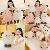 Adorable White And Pink Plush Sheep Toy Soft Stuffed Animal Cushion For Girls Gifts