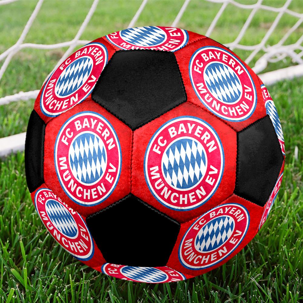 FC Bayern Munich Soccer Ball, Colorful, Suitable for All Ages, Machine-stitched, PVC Material, Competition Grade, Durable and High Bounce