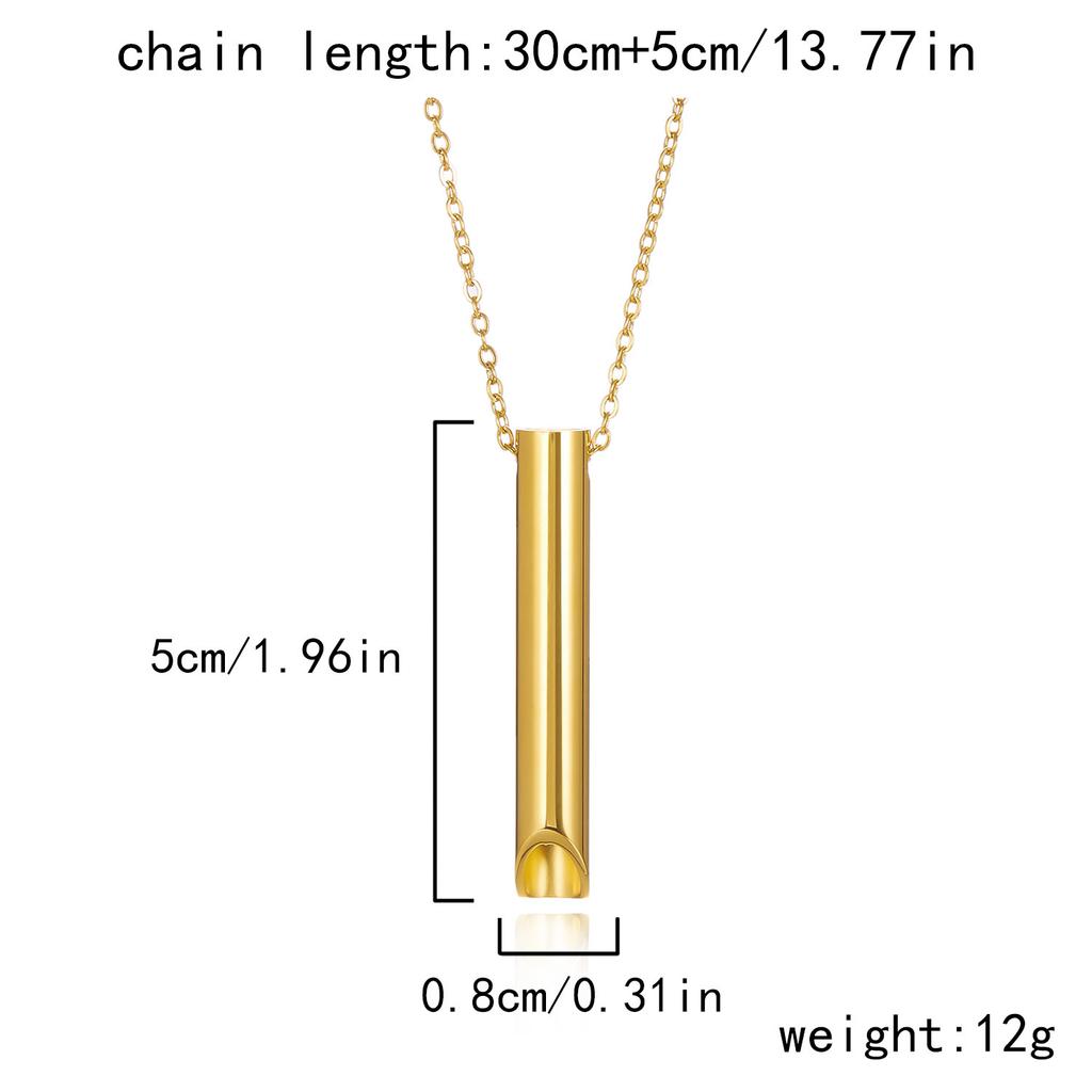 Stainless Steel Meditation Whistle Necklace - Versatile Creative Breathing Whistle Jewelry