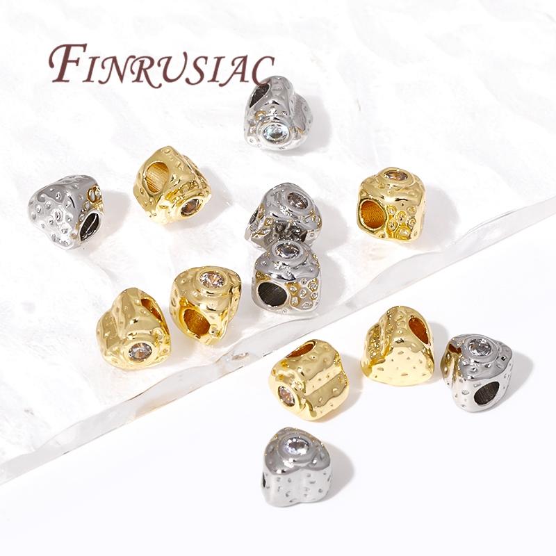 Heart Shape Beads For Bracelets 18K Gold Plated Separators For Beads,Spacers Beads,DIY Jewelry Making Supplies