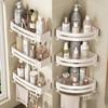 White Bathroom Storage Rack Without Punching Triangle Bathroom Toilet Sink Wall-mounted Storage Rack