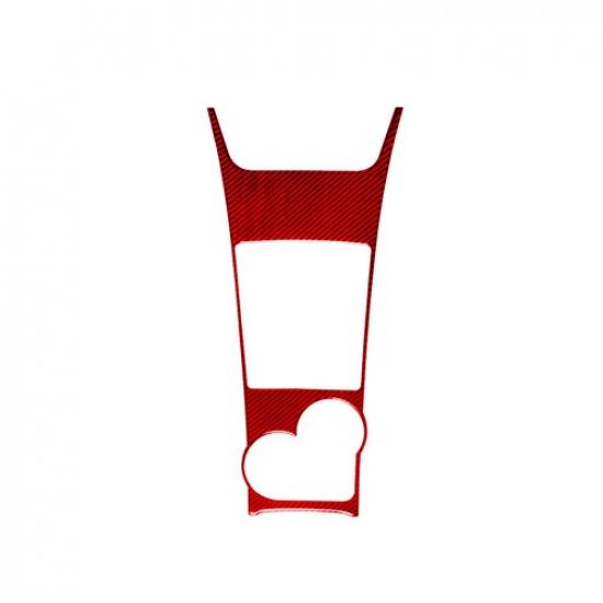 Red Carbon Fiber Interior Manual Gear Shift Cover Trim For Cadillac CTS 2003-07