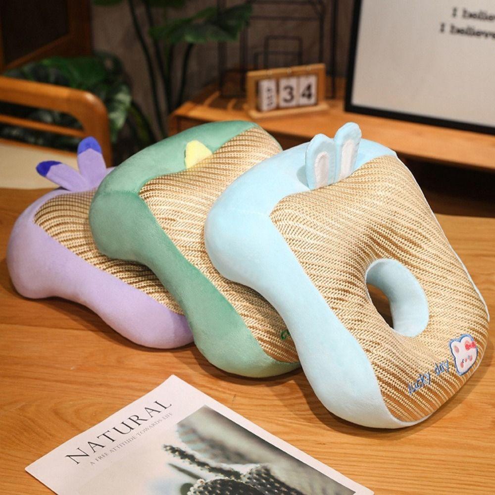 Hollow Breathable Summer Nap Pillow Cool Mat Cute Animal Neck Pillow Office Plush Pillow  Dormitory