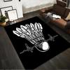 "Badminton Shuttlecock Design Black Carpet with Heartbeat Pattern" Suitable for Use As an Anti-slip for Living Room Bedroom Sofas