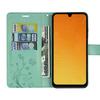 Case for Samsung Galaxy A26 5G - BOOLING - Shockproof Synthetic Leather Plant Butterfly Pattern Green