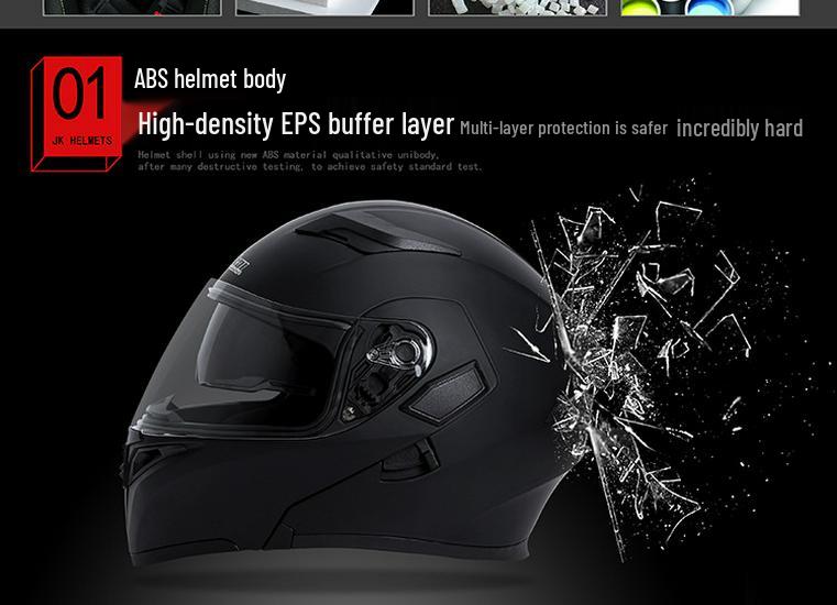 Jiekai DOT Standard Flip-up Double Visor Men's All-Season Motorcycle Helmet