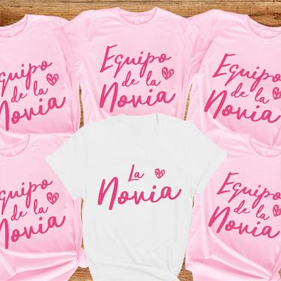 Spanisches Team Braut Truppe T-Shirt Frau Junggesellinnenabschied Blusen Mädchen Single Abschied Tops Braut Hochzeit Kurzarm T-Shirts