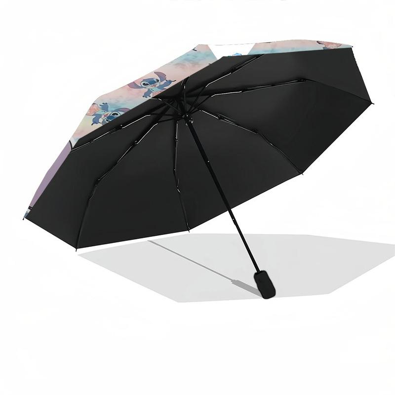 Stitch, Pastel Themed Automatic Opening and Closing Umbrella, Brightly Colored 8-rib Portable Umbrella, Suitable for Men and Women, A Perfect Gift for