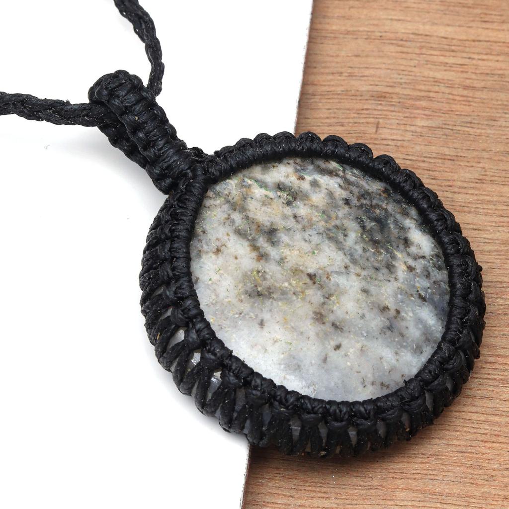 Jasper Macrame Handmade Necklace Gemstone Jewelry Thread 20-36''Ad Pendant