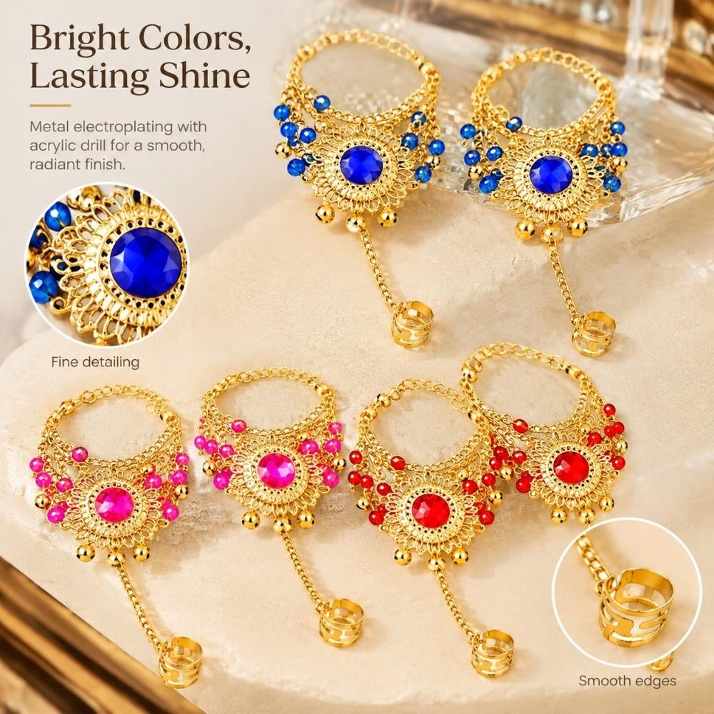 1pc/1pair Fashion Out Tribal Ring Bracelet Belly Dance Costumes Diamond Bracelet  For Girl Bead Show