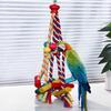 Cage Hanging Rope Bird Toys Colourful Beads Hanging Standing Biting String Boredom Relief Chewing Toys For Lovebird Cage Toy