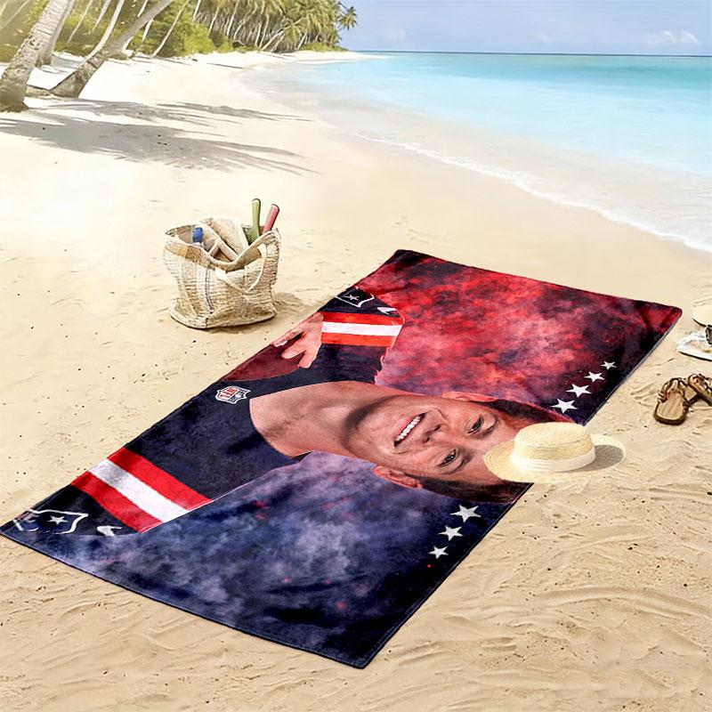 Drake Maye Print Beach Towel, Large Soft Quick Dry Towel for Beach Camping Swimming