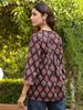 Black Booti Handblock Printed & Embroidered A-Line Top