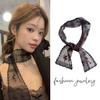 1pcs Cute Sweet Flower Lace Neck Strap Dressing Decoration Korean Style Hair Band Neckerchief Transparent Long Ribbon Head Scarf