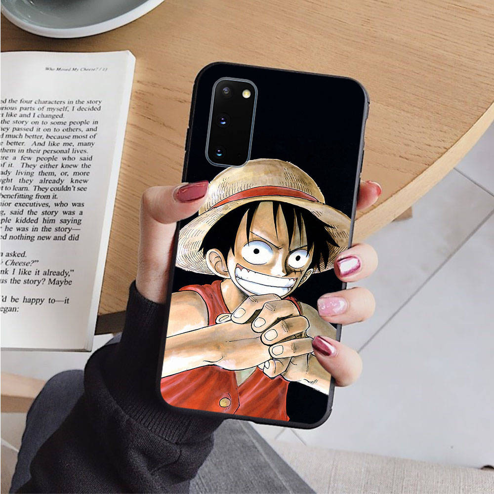 AD62 One Piece Luffy Black Case for iPhone 16 15 Plus 14 13 12 11 Pro 8 7 6S SE 5S X XR XS Max Realme C30 C33 C31 9I Huawei Y8P Y9 Sofe Cover
