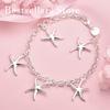 925 Sterling Silver 8-inch Exquisite Starfish Bracelet, Fashionable Women's Party Accessories, Jewelry, Wedding Gifts