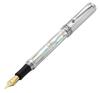 Xezo Maestro Fountain Nib Gift of Writing White Unique Pen, Medium-Fine (0.45mm), Series, Mother-of-Pearl, Guilloched, Handmade, Serialized,