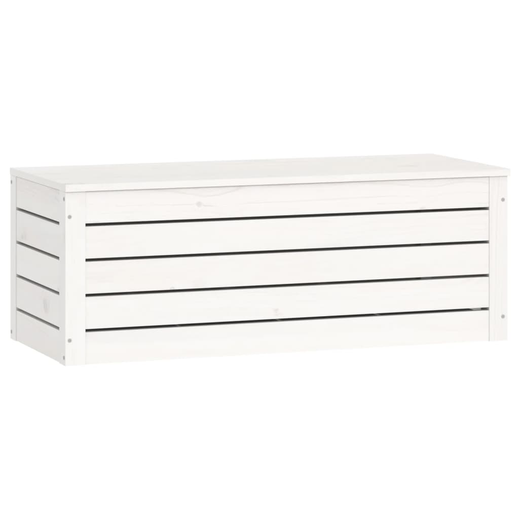 vidaXL Truhe Weiß 89x36,5x33 cm Massivholz Kiefer