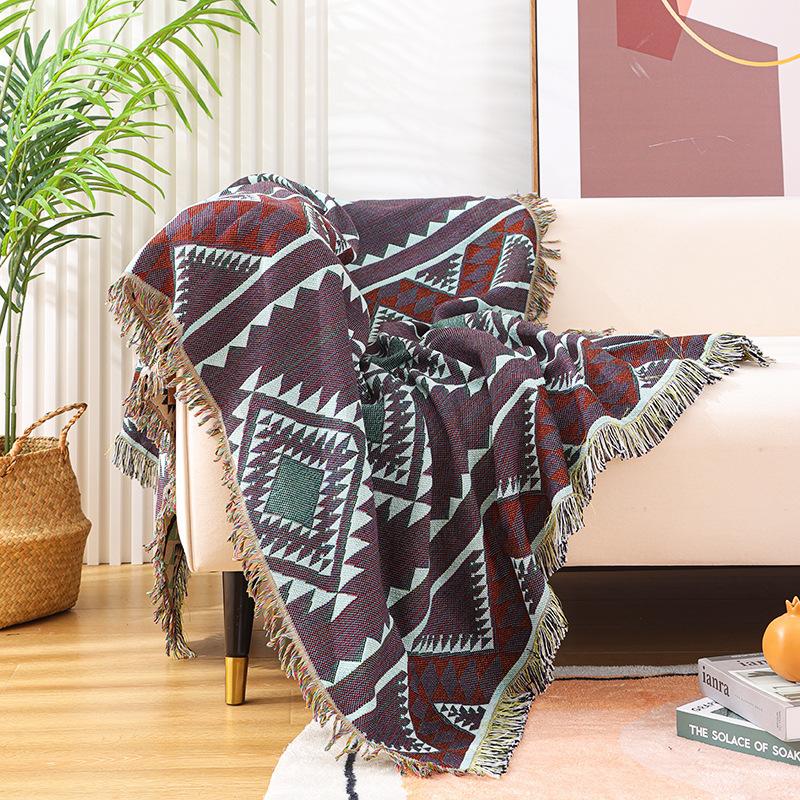 Double Side Boho Plaid Decorative Blankets For Bed Sofa Cover Camping Picnic Blanket Mat Tapestry Chair Couch Slipcover Blanket