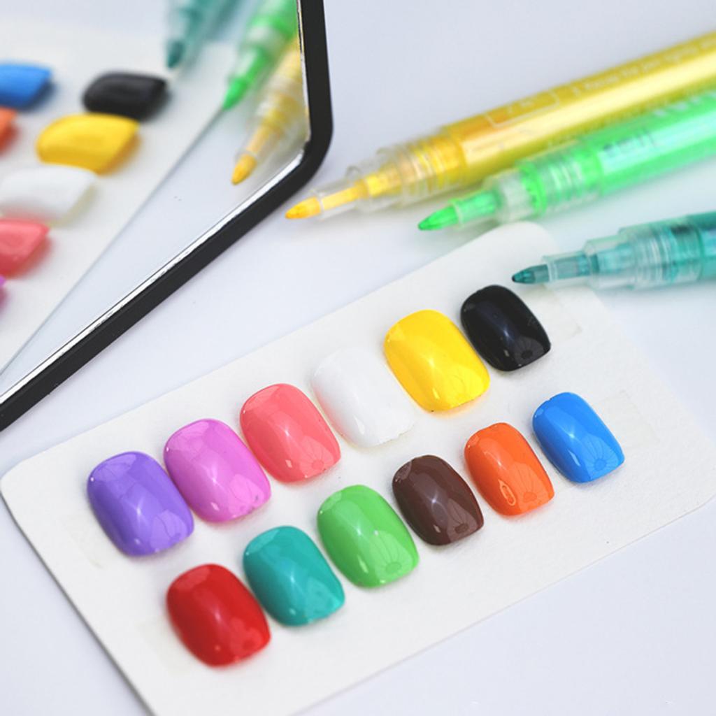 12-teiliges Nailart-Stifte-Set, 3D-Nagellackstift, schnelltrocknender Nagelpunkt, Graffiti-Punktierstift, Nailart-Marker, Zeichen- und Malstift