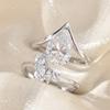 4Carat Pear Cut Full Moissanite Diamond Rings for Women   CopperStackable Engagement Ring Wedding Bands Jewelry Gift