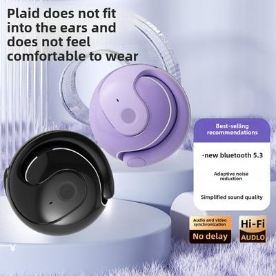 Small Coconut Ball Bluetooth Headset Intelligent Noise Cancelling Private Model Ear Hanging Ear Earphones Long Life