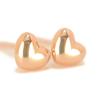 K18PG pink gold heart earrings 4mm 1 pair for both ears 18k gold nickel free yokomountain (silicon backing)