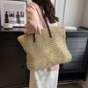 Luxury Design Straw Woven Tote Bags for Women Large Capacity Shoulder Beach Bag Pure Color Summer New Big Shopping Handbag