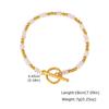 Niche Design Fashionable Color Natural Stone Beaded Stainless Steel Rice Bead Ot Buckle Bracelet Female Br-3051