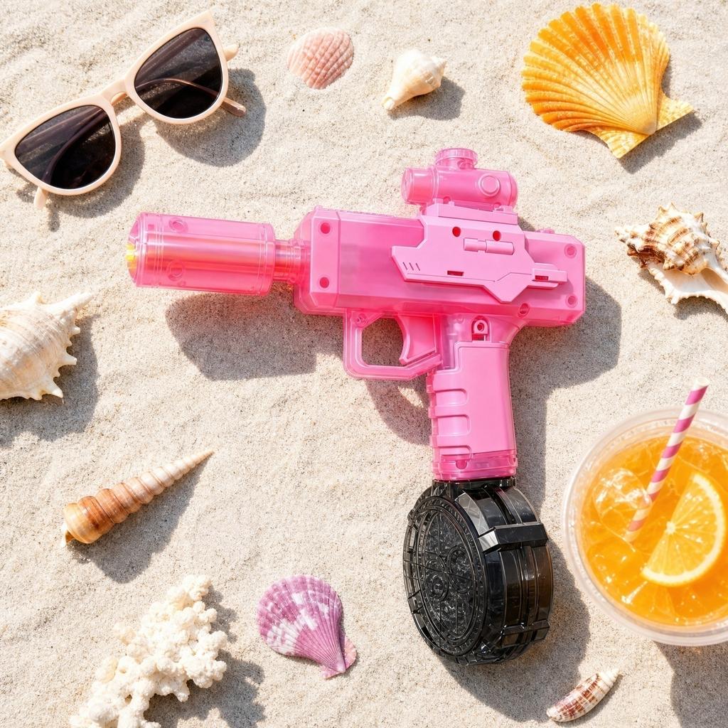 Outdoor Water Gun Toy with Large Capacity Drum Magazine Suitable for Pool Beach Backyard Water Fight Games Durable Plastic Construction
