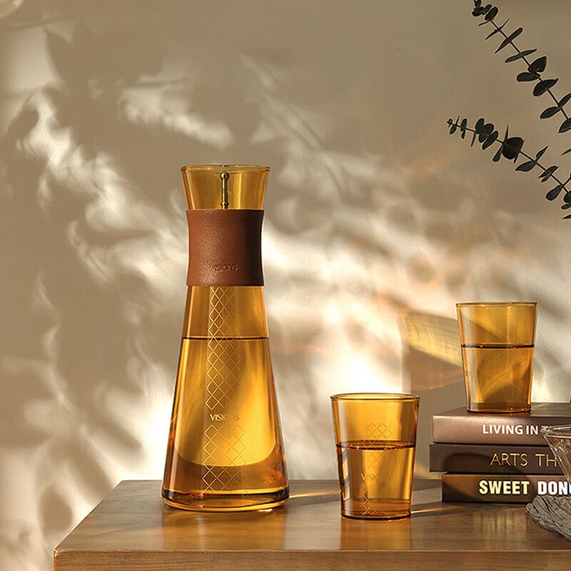 Corning Gilded Hourglass Cold Water Pitcher Set