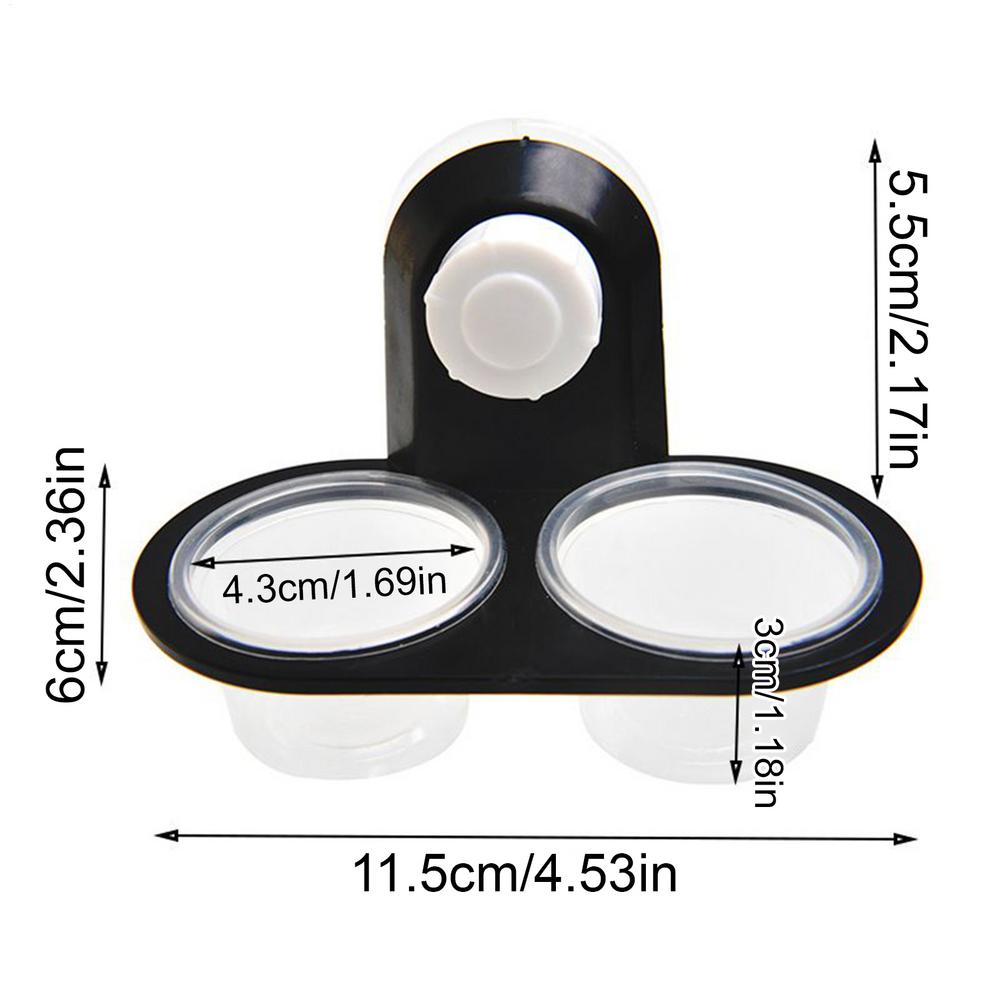 Reptile Food and Water Dish Gecko Feeding Cups Dispenser with 4 Cups Ledge Accessories Tray for Tarantula Frog Lizard Chameleons