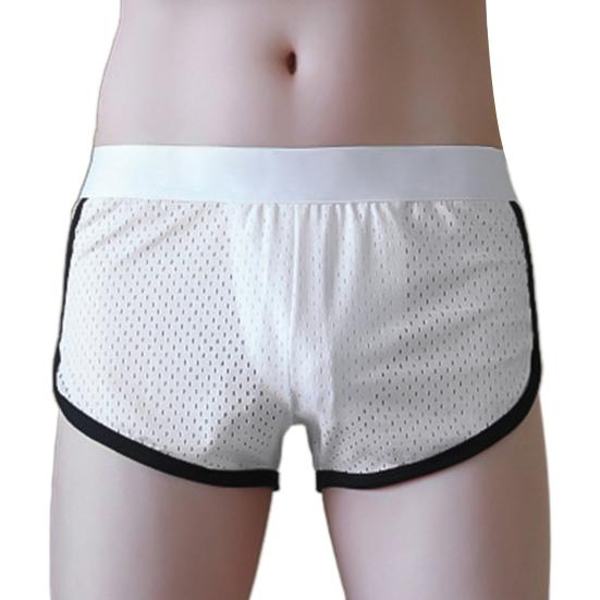 U-Shaped Crotch Design Men Panties Elastic Waist Seamless Breathable Mesh Shorts Briefs Summer