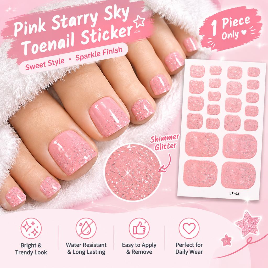 Women's Starry Sky Glitter Toenail Stickers (Waterproof Nail Art)