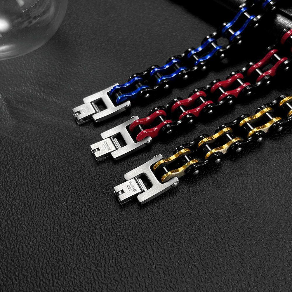 Punk Rock Biker 316L Rostfritt Stål Herrarmband Mode Smycken Cykel Cykelkedja Smycken Pulsera Hombre Rostfritt Stål