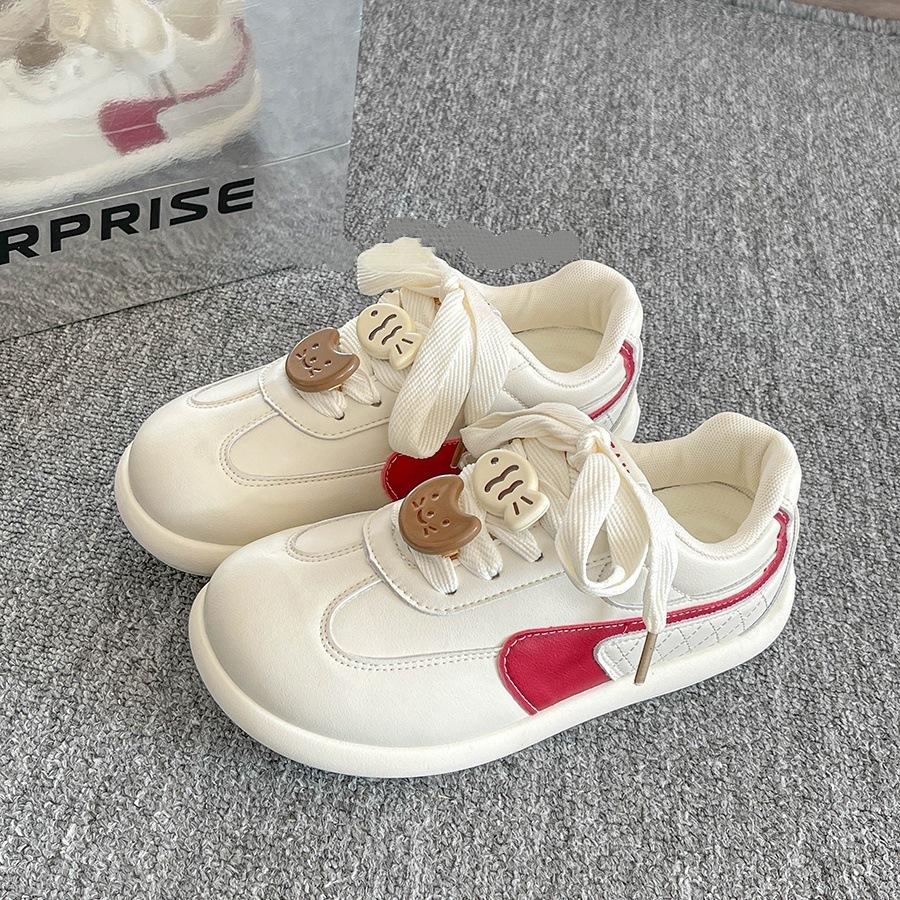Mango Head Thick-soled Women's New Autumn Niche Versatile Shoes Thick-soled White Shoes Women