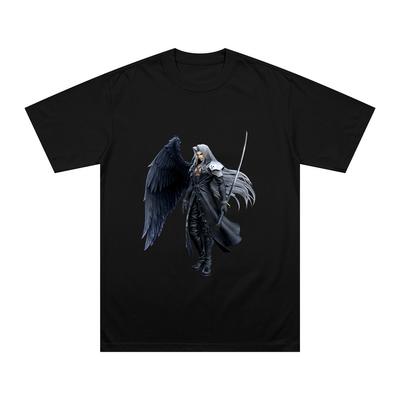 Sephiroth Retro Vintage Print T-Shirt Final Fantasy VII Gamer Mode Lässiges Kurzarm O-Ausschnitt Oberteil Unisex Reine Baumwolle Lockeres T-Shirt