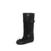 Korean Belt Buckle Boots For Women Wear Removable Trouser Boots, Ballet Single Shoes, Western Knight Boots