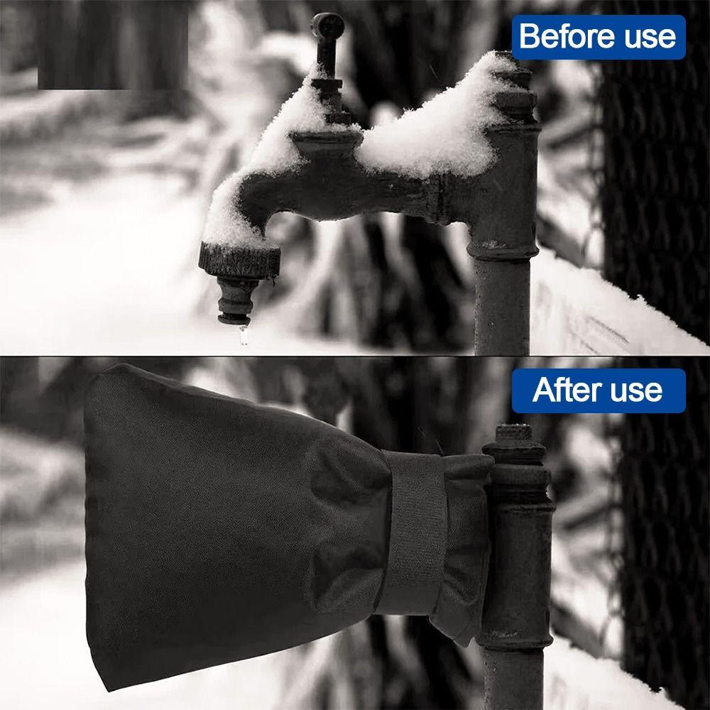 Black Faucet Cover 210D Oxford Faucet Freeze Protection New Faucet Insulation Cover  Garden