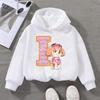 PAW Patrol Child White Long- Sleeve Hoodie Girls Skye Polyester Tops Cartoon 26 Letter Printed Pullover Children Birthday Gifts