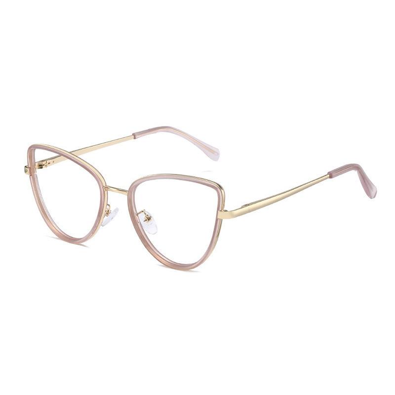 Fashion Cat Eye Glasses Women'S Glasses Frame Trend Color-Changing Glasses Color-Changing Anti-Blue Light Glasses Tide