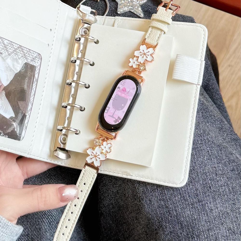 Δερμάτινο Λουράκι με Διαμάντια για Xiaomi Mi Band 10 9 8 Βραχιόλι για Xiaomi Mi Band 8 9 Pro/Redmi Watch 4 5 6 NFC Αθλητικό Λουράκι