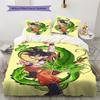 Son Goku Pattern Bedding,Quilt Set Quilt Cover Pillowcase Home Birthday Gift (1 * Duvet Cover + 2 * Pillowcase, Without Core)