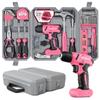 Electric Screwdriver Tool 8V Includes Electric Handy Household DIY Power Tool Cordless Power Tool Box Hi-Spec 58-Piece Set, Pink, USB, Drill, Compact,